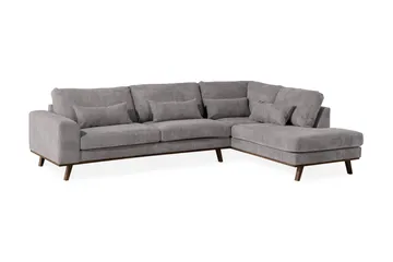 Copenhagen 4-seters Høyrevendt L-formet Sjeselongsofa i Manchester - Mørk grå - Møbler - Sofaer - Sofaer med sjeselong - 4 seters sofa med divan