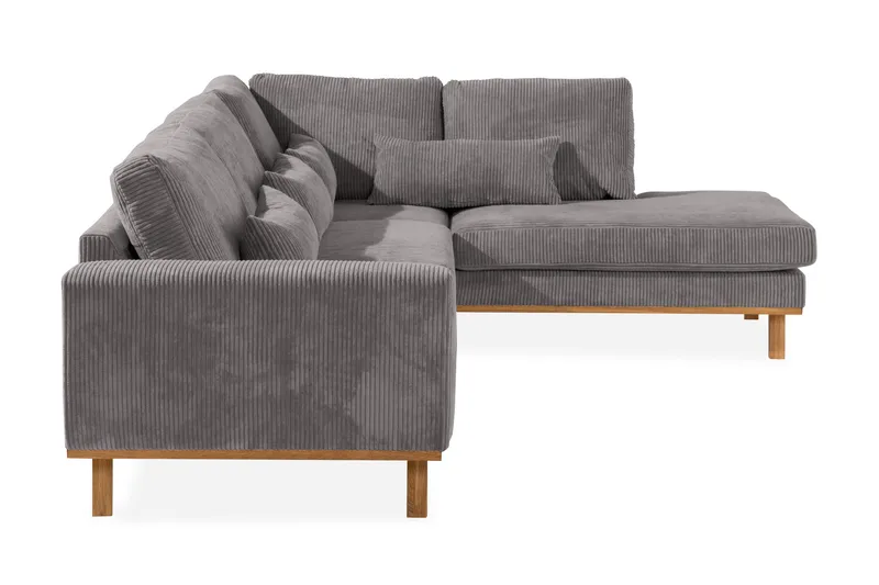 Copenhagen 4-seters Høyrevendt L-formet Sjeselongsofa i Manchester - Mørk grå - Møbler - Sofaer - Sofaer med sjeselong - 4 seters sofa med divan