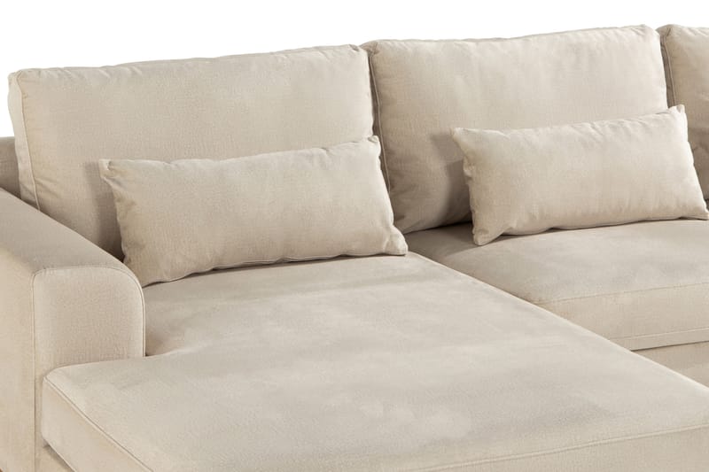 Copenhagen 4-seters Venstrevendt L-formet Divansofa i Fløyel - Beige - Møbler - Sofaer - Sofaer med sjeselong - 4 seters sofa med divan