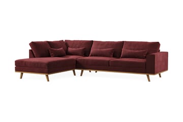 Copenhagen 4-seters Venstrevendt L-formet Divansofa i Fløyel - Lilla - Møbler - Sofaer - Sofaer med sjeselong - 4 seters sofa med divan