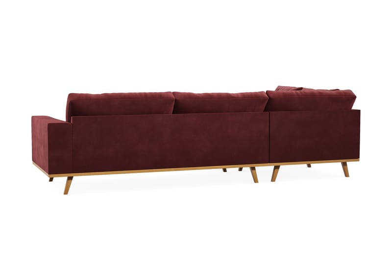 Copenhagen 4-seters Venstrevendt L-formet Divansofa i Fløyel - Lilla - Møbler - Sofaer - Sofaer med sjeselong - 4 seters sofa med divan