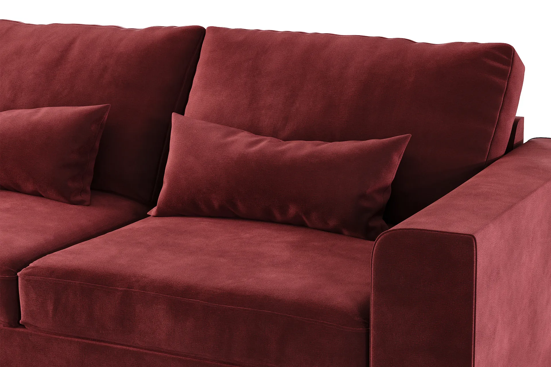 Copenhagen 4-seters Venstrevendt L-formet Divansofa i Fløyel - Lilla - Møbler - Sofaer - Sofaer med sjeselong - 4 seters sofa med divan