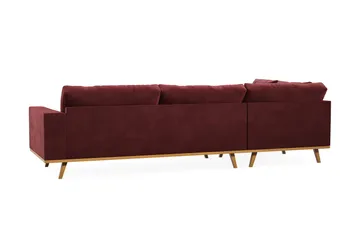 Copenhagen 4-seters Venstrevendt L-formet Divansofa i Fløyel - Lilla - Møbler - Sofaer - Sofaer med sjeselong - 4 seters sofa med divan
