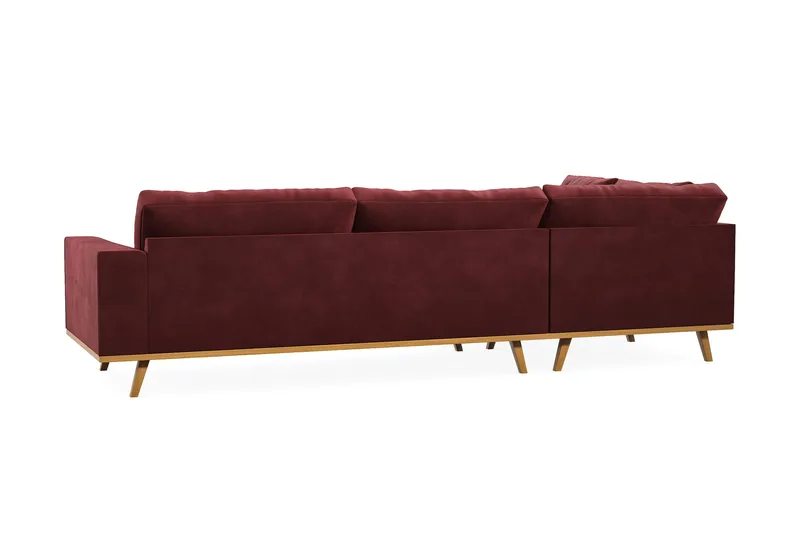 Copenhagen 4-seters Venstrevendt L-formet Divansofa i Fløyel - Lilla - Møbler - Sofaer - Sofaer med sjeselong - 4 seters sofa med divan