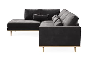 Copenhagen 4-seters Venstrevendt L-formet Divansofa i Fløyel - Mørk grå - Møbler - Sofaer - Sofaer med sjeselong - 4 seters sofa med divan