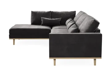 Copenhagen 4-seters Venstrevendt L-formet Divansofa i Fløyel - Mørk grå - Møbler - Sofaer - Sofaer med sjeselong - 4 seters sofa med divan