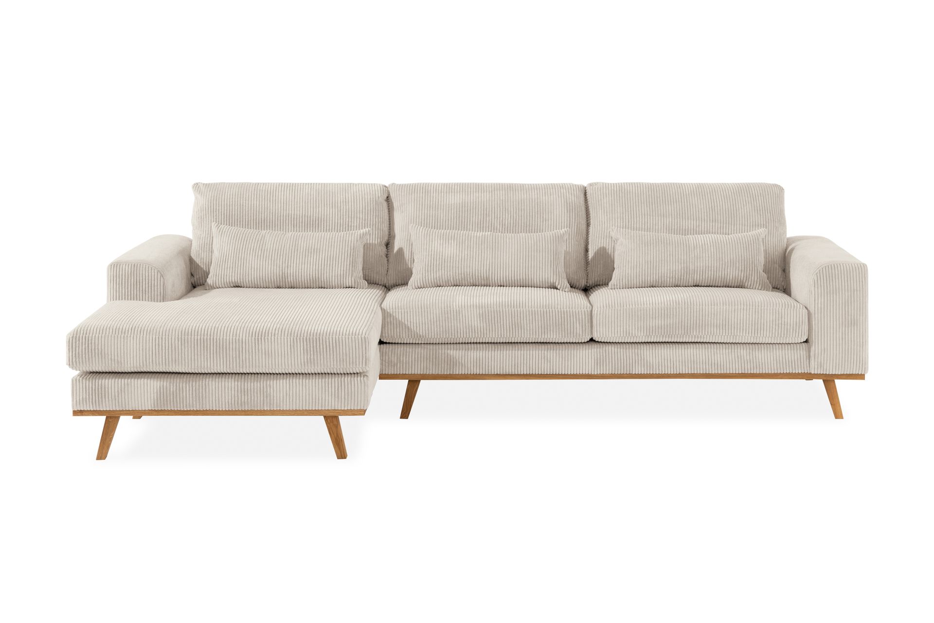 Copenhagen 4-seters Venstrevendt L-formet Divansofa i Manchester - Beige - Møbler - Sofaer - Sofaer med sjeselong - 4 seters sofa med divan