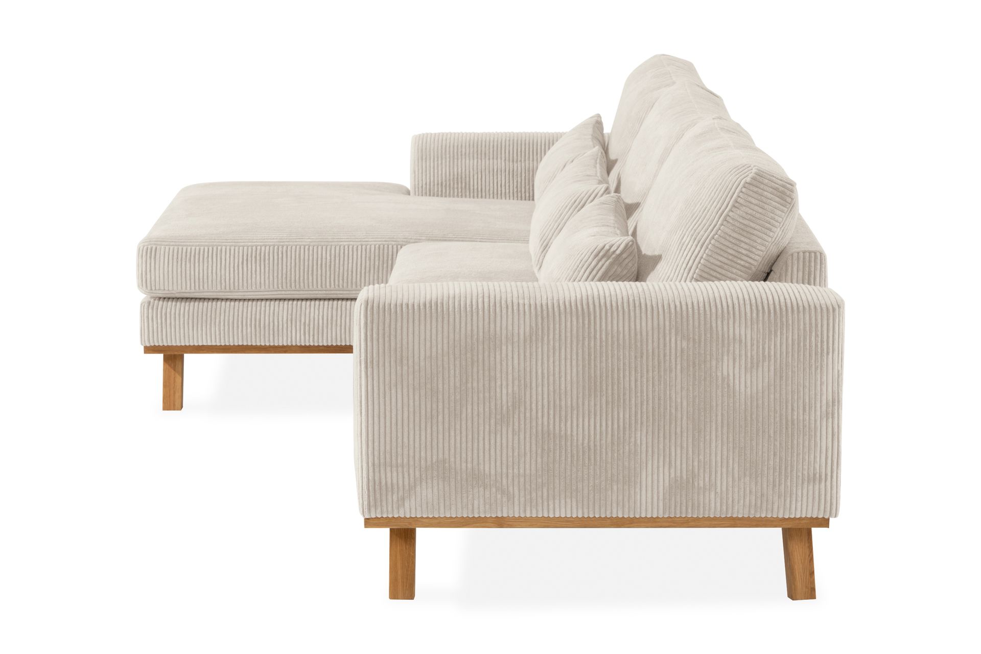 Copenhagen 4-seters Venstrevendt L-formet Divansofa i Manchester - Beige - Møbler - Sofaer - Sofaer med sjeselong - 4 seters sofa med divan