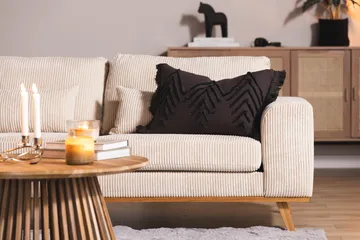 Copenhagen 4-seters Venstrevendt L-formet Divansofa i Manchester - Beige - Møbler - Sofaer - Sofaer med sjeselong - 4 seters sofa med divan