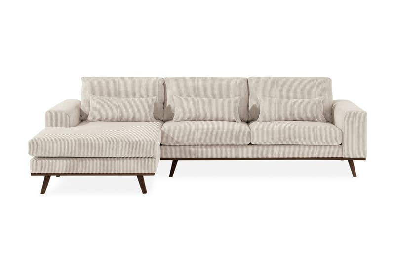 Copenhagen 4-seters Venstrevendt L-formet Divansofa i Manchester - Beige - Møbler - Sofaer - Sofaer med sjeselong - 4 seters sofa med divan