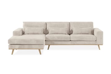 Copenhagen 4-seters Venstrevendt L-formet Divansofa i Manchester - Beige - Møbler - Sofaer - Sofaer med sjeselong - 4 seters sofa med divan
