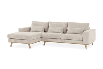 Copenhagen 4-seters Venstrevendt L-formet Divansofa i Manchester - Beige - Møbler - Sofaer - Sofaer med sjeselong - 4 seters sofa med divan