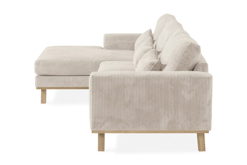 Copenhagen 4-seters Venstrevendt L-formet Divansofa i Manchester - Beige - Møbler - Sofaer - Sofaer med sjeselong - 4 seters sofa med divan