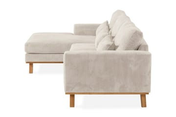 Copenhagen 4-seters Venstrevendt L-formet Divansofa i Manchester - Beige - Møbler - Sofaer - Sofaer med sjeselong - 4 seters sofa med divan