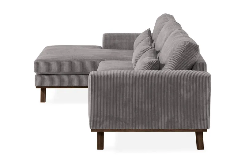 Copenhagen 4-seters Venstrevendt L-formet Divansofa i Manchester - Mørk grå - Møbler - Sofaer - Sofaer med sjeselong - 4 seters sofa med divan