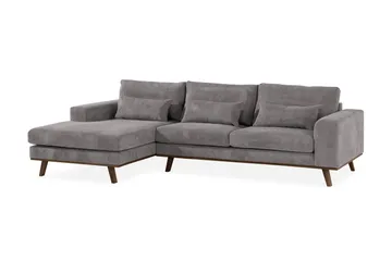 Copenhagen 4-seters Venstrevendt L-formet Divansofa i Manchester - Mørk grå - Møbler - Sofaer - Sofaer med sjeselong - 4 seters sofa med divan