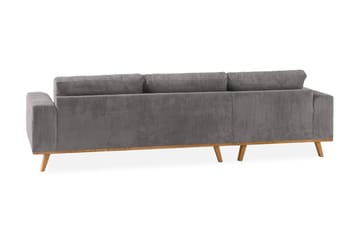 Copenhagen 4-seters Venstrevendt L-formet Divansofa i Manchester - Mørk grå - Møbler - Sofaer - Sofaer med sjeselong - 4 seters sofa med divan