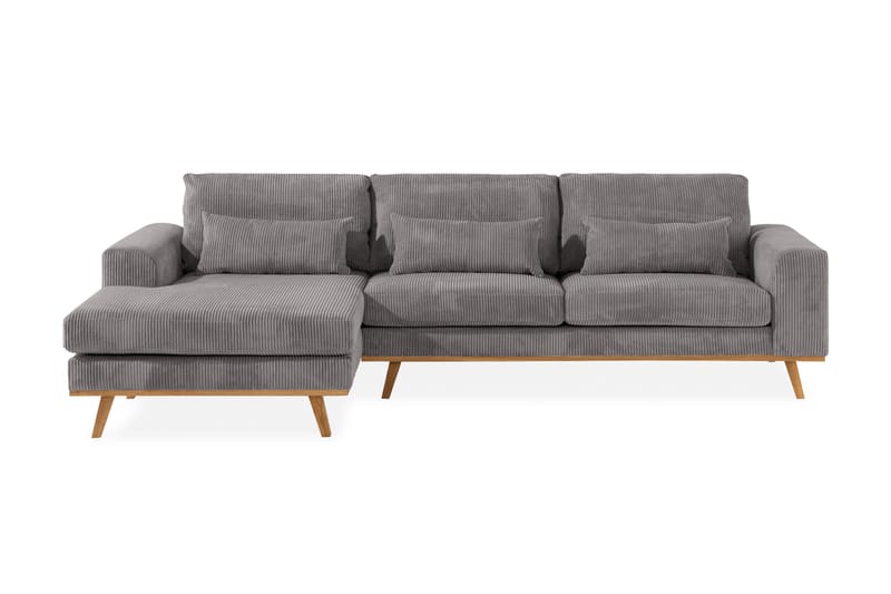 Copenhagen 4-seters Venstrevendt L-formet Divansofa i Manchester - Mørk grå - Møbler - Sofaer - Sofaer med sjeselong - 4 seters sofa med divan