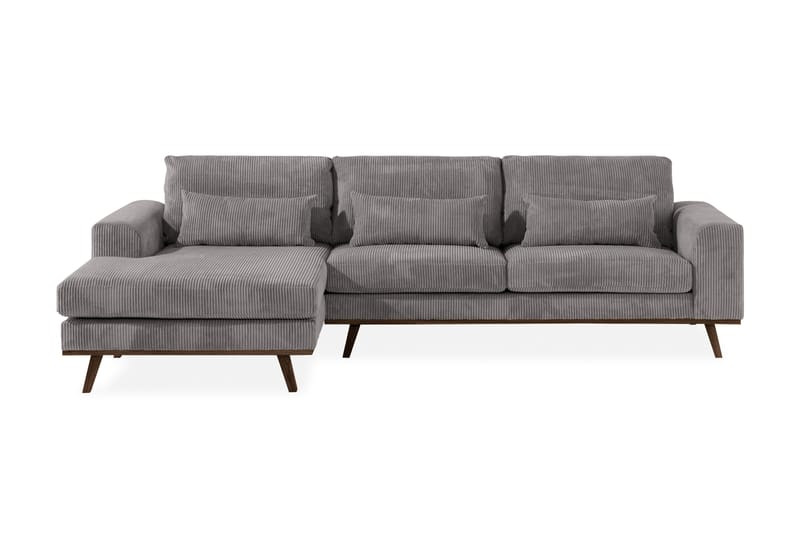 Copenhagen 4-seters Venstrevendt L-formet Divansofa i Manchester - Mørk grå - Møbler - Sofaer - Sofaer med sjeselong - 4 seters sofa med divan