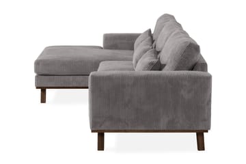 Copenhagen 4-seters Venstrevendt L-formet Divansofa i Manchester - Mørk grå - Møbler - Sofaer - Sofaer med sjeselong - 4 seters sofa med divan