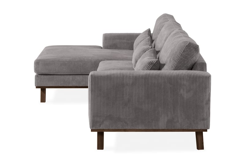 Copenhagen 4-seters Venstrevendt L-formet Divansofa i Manchester - Mørk grå - Møbler - Sofaer - Sofaer med sjeselong - 4 seters sofa med divan