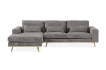 Copenhagen 4-seters Venstrevendt L-formet Divansofa i Manchester - Mørk grå - Møbler - Sofaer - Sofaer med sjeselong - 4 seters sofa med divan