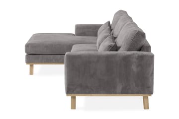Copenhagen 4-seters Venstrevendt L-formet Divansofa i Manchester - Mørk grå - Møbler - Sofaer - Sofaer med sjeselong - 4 seters sofa med divan