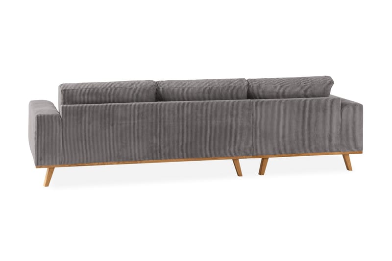 Copenhagen 4-seters Venstrevendt L-formet Divansofa i Manchester - Mørk grå - Møbler - Sofaer - Sofaer med sjeselong - 4 seters sofa med divan