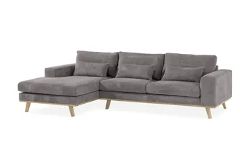 Copenhagen 4-seters Venstrevendt L-formet Divansofa i Manchester - Mørk grå - Møbler - Sofaer - Sofaer med sjeselong - 4 seters sofa med divan