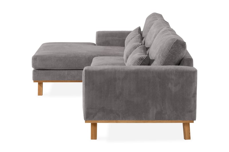 Copenhagen 4-seters Venstrevendt L-formet Divansofa i Manchester - Mørk grå - Møbler - Sofaer - Sofaer med sjeselong - 4 seters sofa med divan