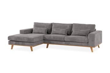 Copenhagen 4-seters Venstrevendt L-formet Divansofa i Manchester - Mørk grå - Møbler - Sofaer - Sofaer med sjeselong - 4 seters sofa med divan