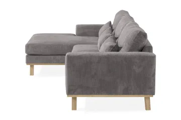 Copenhagen 4-seters Venstrevendt L-formet Divansofa i Manchester - Mørk grå - Møbler - Sofaer - Sofaer med sjeselong - 4 seters sofa med divan