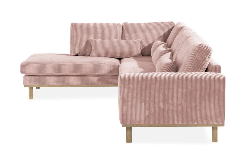 Copenhagen 4-seters Venstrevendt L-formet Divansofa i Manchester - Rosa - Møbler - Sofaer - Sofaer med sjeselong - 4 seters sofa med divan
