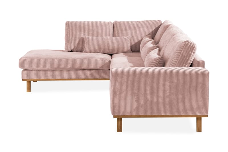 Copenhagen 4-seters Venstrevendt L-formet Divansofa i Manchester - Rosa - Møbler - Sofaer - Sofaer med sjeselong - 4 seters sofa med divan