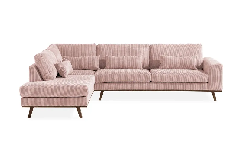 Copenhagen 4-seters Venstrevendt L-formet Divansofa i Manchester, Rosa