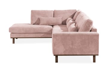 Copenhagen 4-seters Venstrevendt L-formet Divansofa i Manchester - Rosa - Møbler - Sofaer - Sofaer med sjeselong - 4 seters sofa med divan