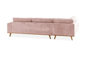 Copenhagen 4-seters Venstrevendt L-formet Divansofa i Manchester - Rosa - Møbler - Sofaer - Sofaer med sjeselong - 4 seters sofa med divan