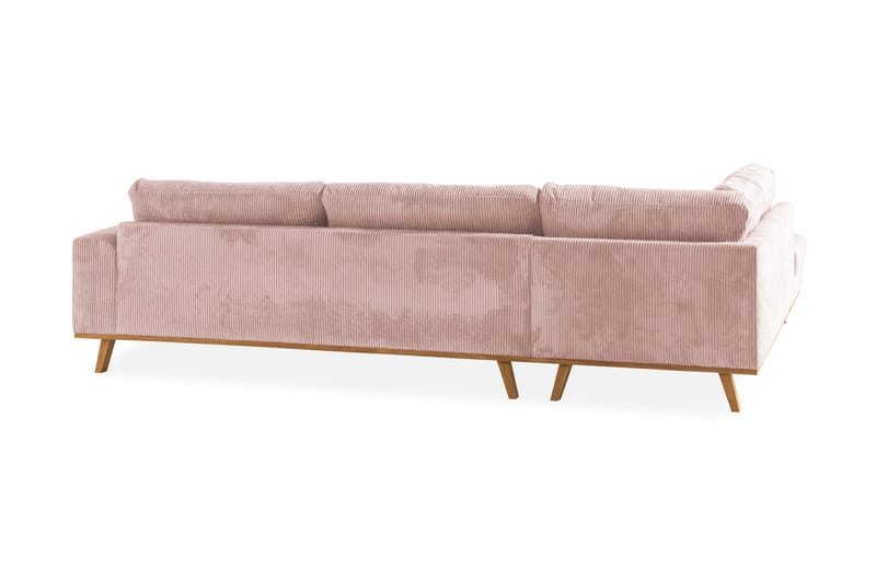 Copenhagen 4-seters Venstrevendt L-formet Divansofa i Manchester - Rosa - Møbler - Sofaer - Sofaer med sjeselong - 4 seters sofa med divan