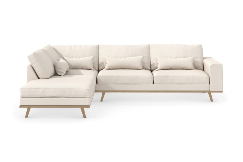 Copenhagen 4-seters Venstrevendt L-formet Divansofa i Stoff - Beige - Møbler - Sofaer - Sofaer med sjeselong - 4 seters sofa med divan