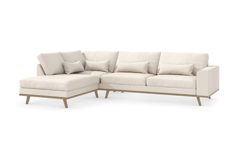 Copenhagen 4-seters Venstrevendt L-formet Divansofa i Stoff - Beige - Møbler - Sofaer - Sofaer med sjeselong - 4 seters sofa med divan