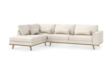 Copenhagen 4-seters Venstrevendt L-formet Divansofa i Stoff - Beige - Møbler - Sofaer - Sofaer med sjeselong - 4 seters sofa med divan