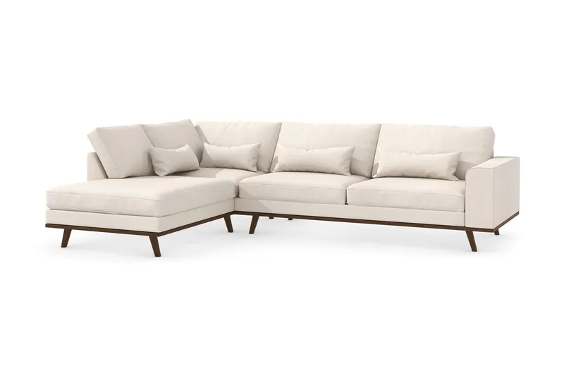 Copenhagen 4-seters Venstrevendt L-formet Divansofa i Stoff - Beige - Møbler - Sofaer - Sofaer med sjeselong - 4 seters sofa med divan