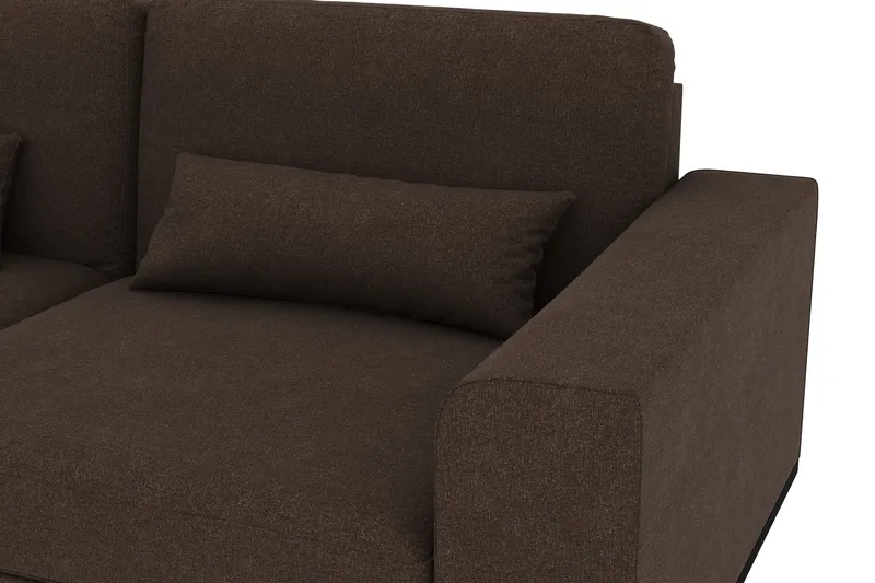 Copenhagen 4-seters Venstrevendt L-formet Divansofa i Stoff - Brun - Møbler - Sofaer - Sofaer med sjeselong - 4 seters sofa med divan