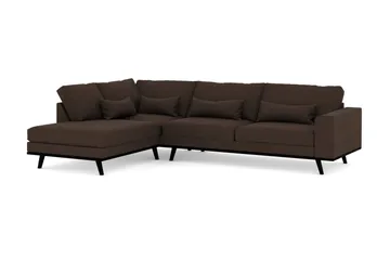 Copenhagen 4-seters Venstrevendt L-formet Divansofa i Stoff - Brun - Møbler - Sofaer - Sofaer med sjeselong - 4 seters sofa med divan