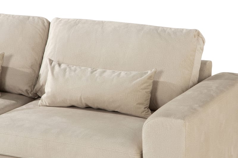 Copenhagen 4-seters Venstrevendt L-formet Sjeselongsofa i Fløyel - Beige - Møbler - Sofaer - Sofaer med sjeselong - 4 seters sofa med divan