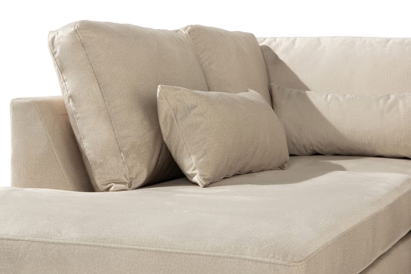 Copenhagen 4-seters Venstrevendt L-formet Sjeselongsofa i Fløyel - Beige - Møbler - Sofaer - Sofaer med sjeselong - 4 seters sofa med divan