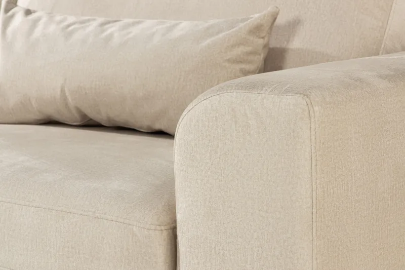 Copenhagen 4-seters Venstrevendt L-formet Sjeselongsofa i Fløyel - Beige - Møbler - Sofaer - Sofaer med sjeselong - 4 seters sofa med divan