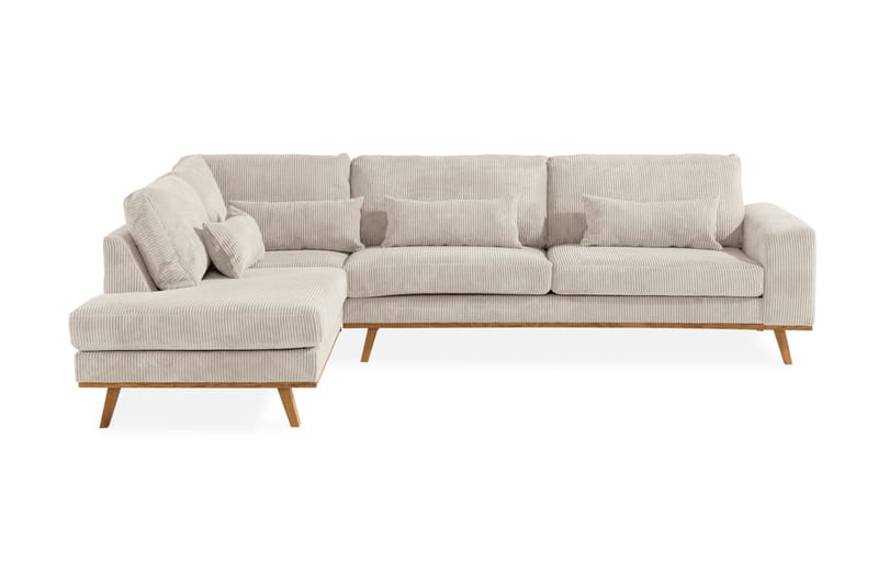 Copenhagen 4-seters Venstrevendt L-formet Sjeselongsofa i Manchester - Beige - Møbler - Sofaer - Sofaer med sjeselong - 4 seters sofa med divan
