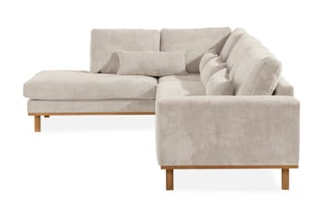 Copenhagen 4-seters Venstrevendt L-formet Sjeselongsofa i Manchester - Beige - Møbler - Sofaer - Sofaer med sjeselong - 4 seters sofa med divan