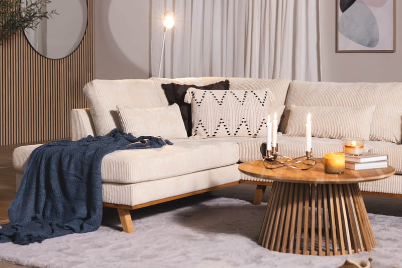 Copenhagen 4-seters Venstrevendt L-formet Sjeselongsofa i Manchester - Beige - Møbler - Sofaer - Sofaer med sjeselong - 4 seters sofa med divan